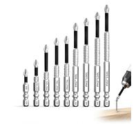 Livawnd 9PCS High Magnetic Screwdriver Bit Set, Anti-Slip Impact Drill Bits Kit, Carbon Steel Phillips & Slotted Driver Bits for DIY, Home Repair & Professional Use