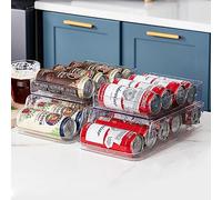 LIVAZIO Rolling Can Dispenser Stackable Fridge Storage Drawer Organiser Can Holder Container Drink Dispenser Organiser for Fridge Drawer Kitchen Cupboard Pantry Countertop Storage Organiser,Large