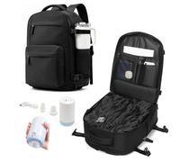 livbote Vacuum Compression Backpack with Pump, Ryanair Cabin Bag 40x30x20, Travel Backpack for Men Women, Flight Approved Hand Luggage, Waterproof Laptop Bag - Black