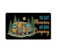 Livcoz The Best Memories are Made Camping Welcome Front Door Mat, Camper RV Decorative Doormat Non-Slip Floor Entryway Rug, Campsite Low Profile Indoor Outdoor Home Kitchen Decoration 17x29 Inches