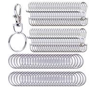 Livder Metal Swivel Lanyard Snap Hook Lobster Claw Clasp with Key Rings Chain 100 Pieces