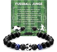 Livdouyu Football Gifts for Boys, Bracelet Children Boys, Natural Stone Bracelet Communion Boy, Cool Gifts for Boys 5 6 7 8 9 10 Years, one size, Braided rope, No Gemstone