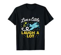 Live a Little Laugh a Lot Airplane Graphic Design T-Shirt