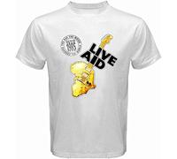 Live Aid 1985 Logo Rock Music Concert Men's T-Shirt - M Black