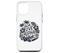 Live Aloha Hawaiian Surf Ukulele Hibiscus Tropical Vibes Case for iPhone 12/12 Pro