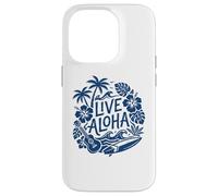 Live Aloha Hawaiian Surf Ukulele Hibiscus Tropical Vibes Case for iPhone 14 Pro