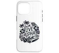 Live Aloha Hawaiian Surf Ukulele Hibiscus Tropical Vibes Case for iPhone 16 Pro Max