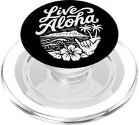 Live Aloha Shaka Surf Wave Hibiscus Hawaii DiamondHead Art PopSockets PopGrip for MagSafe