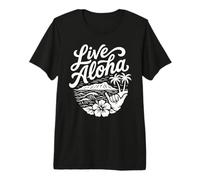 Live Aloha Shaka Surf Wave Hibiscus Hawaii Diamondhead Art Premium T-Shirt