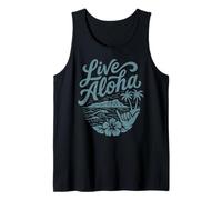 Live Aloha Shaka Surf Wave Hibiscus Hawaii Diamondhead Art Tank Top
