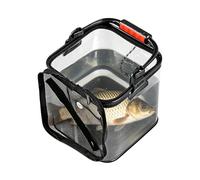 Live Bait Bucket for Fishing | Foldable Transparent with Handle - Bait Fish Bucket for Fish Storage - For Use on Shore, Kayak, Sea, Lake, River, Saltwater and Outd