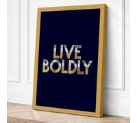 Live Boldly Typography Canvas Wall Art Print 36x24 Inch (91 x 61 cm)
