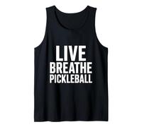 Live Breathe Pickleball Bold Paddle Sport Quote Tank Top