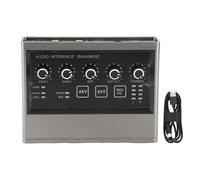 Live Broadcast Sound Card, Studio Quality Recording Recording Sound Card Dual Core Chip 48V Noise Reduction ABS Aluminum Alloy HiFi Broadcast