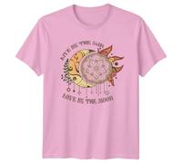 Live by The Sun Love by The Moon Celestial Sun and Moon Graphic T-Shirt Mens Womens Tee Boho Mystical Design Unisex Top L Light Pink
