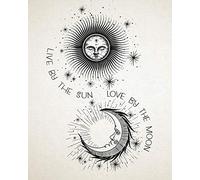 Live By The Sun Love By The Moon Print Celestial Wall Art (16 x 20, Ivory)