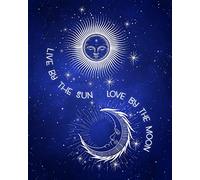Live By The Sun Love By The Moon Print Celestial Wall Art (18 x 24, Blue)