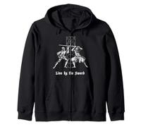 Live By the Sword Novelty T-Shirt Zip Hoodie