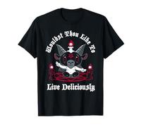 Live Deliciously - Creepy Cute Kawaii Baphomet - Goth Occult T-Shirt