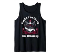 Live Deliciously - Creepy Cute Kawaii Baphomet - Goth Occult Tank Top