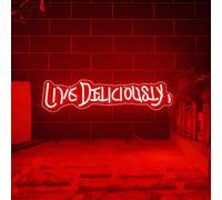 Live Deliciously Neon Sign Led Neon Light USB Dimmable Lights Powered for Bedroom Xmas Bar Home Wall Living Room Bedroom Party Kids Room Backyard Cafe Christmas Decor