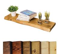 Live Edge Rustic Floating Shelf 6x1.5 inches, 80cm long - Dark Oak Finish Reclaimed Wood Floating Shelves for Wall Decor, Rustic Wooden Shelves for Bedroom, Living Room, Kitchen, or Bathroom