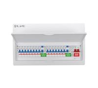 Live Electrical 22 Way Metal Clad Split Load Consumer Unit c/w 100A Main Switch / 2 x 80A 30mA RCD + 15 MCBs (5x6A, 1x10A, 3x16A, 1x32A, 2x40A) + 20/40kA DP Surge Protection Device - LSMC2280TR-AS
