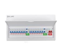 Live Electrical 24 Way Metal Clad Split Load Consumer Unit c/w 125A Main Switch / 2 x 63A 30mA RCD + 17 MCBs (6x6A, 1x10A, 3x16A, 5x32A, 2x40A) + 20/40kA DP Surge Protection Device - LSMC2463TR-AS