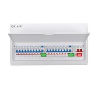Live Electrical 24 Way Metal Clad Split Load Consumer Unit c/w 125A Main Switch / 2 x 80A 30mA RCD + 17 MCBs (6x6A, 1x10A, 3x16A, 5x32A, 2x40A) + 20/40kA DP Surge Protection Device - LSMC2480TR-AS