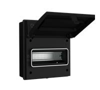 LIVE Electrical AGU0865/B 8 Way IP65 Weatherproof Black Metal Garage Unit Empty Enclosure