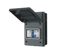 LIVE Electrical AGU5-SNR/G 5 Way IP65 Grey Metal Garage/EV Charging Unit with 40A Type A DP RCBO C Curve & 20/40kA 1P+N Surge Protective Device