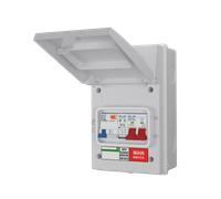 LIVE Electrical AGU5-SRTB/W 5 Way IP65 White Metal Garage/EV Charging Unit with 100 Main Switch, 40A Type A DP RCBO B Curve & 20/40kA DP Type 2 SPD