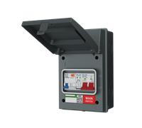 LIVE Electrical AGU5-SRTC/G 5 Way IP65 Grey Metal Garage/EV Charging Unit with 100 Main Switch, 40A Type A DP RCBO C Curve & 20/40kA DP Type 2 SPD