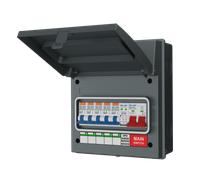 LIVE Electrical AGU8-SR/G 8 Way IP65 Grey Metal Garage Unit with 100 Main Switch, 5x Type A SP RCBOs B Curve & 20/40kA DP Type 2 SPD