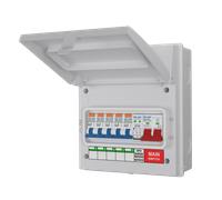 LIVE Electrical AGU8-SR/W 8 Way IP65 White Metal Garage Unit with 100 Main Switch, 5x Type A SP RCBOs B Curve & 20/40kA DP Type 2 SPD