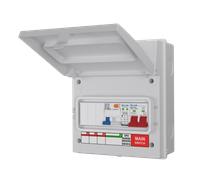 LIVE Electrical AGU8-SRTB/W 8 Way IP65 White Metal Garage/EV Charging Unit with 100 Main Switch, 40A Type A DP RCBO B Curve & 20/40kA DP Type 2 SPD