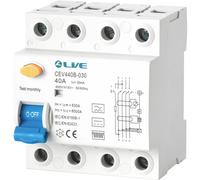 LIVE Electrical CEV425B-030 4 Pole 4 Module 25A 30mA Type B RCCB