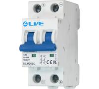 LIVE Electrical DCM263C Double Pole 63A C Curve 6kA DC MCB