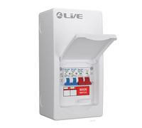 LIVE Electrical LSGUMS616 4 Way IP40 Metal Garage Unit with 100A Main Switch, B6A/B16A MCB