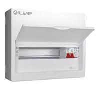 LIVE Electrical LSMC14S-SP 14 Module Metal Clad Consumer Unit c/w 100A Main Switch +20/40kA SPD (11 Usable Way)