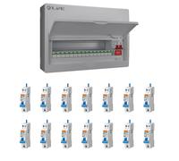 LIVE Electrical LSMC18M-SP 15 Usable Way 20/40kA T2 SPD Metal Consumer Unit & 14 AMR Type A Bi-Directional RCBOs