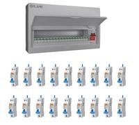 LIVE Electrical LSMC22M-SP 19 Usable Way 20/40kA T2 SPD Metal Consumer Unit & 18 AMR Type A Bi-Directional RCBOs