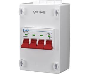 LIVE Electrical PEN4100D 4 Way IP20 Plastic Enclosure with 100A 4P Main Switch (Double Terminal)