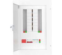 LIVE Electrical TPN10-125S TPN10-125S 10 Way TP&N Distribution Board with 4 Pole 125A Main Switch Incomer & 20/40kA DP SPD