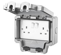 LIVE Electrical WP2G13A-A Weatherproof IP66 13A 2 Gang Switched Socket