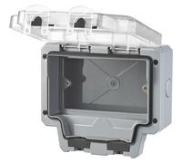 LIVE Electrical WP2G13A-B Weatherproof IP66 13A 2 Gang Empty Enclosure