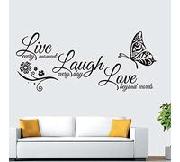 Live Every Moment Laugh Everyday Love Beyond Words Wall Stickers Art Sticker/Decal Home Door Decoration Quote Wall Art DIY Mural Decor