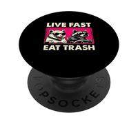 Live-Fast Eat Trash Driving Car Raccoon Living The Life PopSockets Adhesive PopGrip