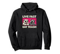 Live-Fast Eat Trash Driving Car Raccoon Living The Life Pullover Hoodie