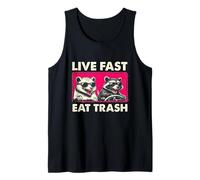 Live-Fast Eat Trash Driving Car Raccoon Living The Life Tank Top